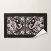Art Deco Roze en Regenboog Flamingo Bad Handdoek (Handdoek)