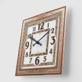 Art Deco Roze Fijn Vierkante Klok (Hoek)
