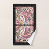 Art Deco Roze Flamingo Bad Handdoek (Handdoek)