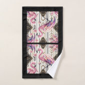 Art Deco Roze Flamingo Bad Handdoek (Handdoek)