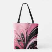 Art Deco roze kralen meisje Tote Bag (Achterkant)