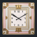 Art Deco Roze Vierkante Klok<br><div class="desc">Geweldig klokontwerp. Je zult het leuk vinden als anderen. U kunt dit ontwerp vrij gebruiken voor andere producten die u wilt of om jouw tekst aan te passen en toe te voegen. Volg me voor meer. Met vriendelijke groet. Een leuke dag.</div>