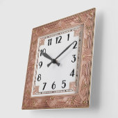 Art Deco Roze Vierkante Klok (Hoek)