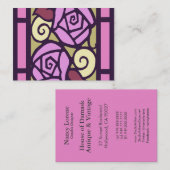 ART DECO-ROZEN in roze en goud Visitekaartje (Voorkant / Achterkant)