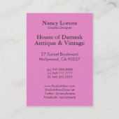 ART DECO-ROZEN in roze en goud Visitekaartje (Achterkant)