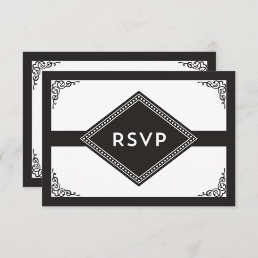 Art Deco RSVP (Voorkant / Achterkant)