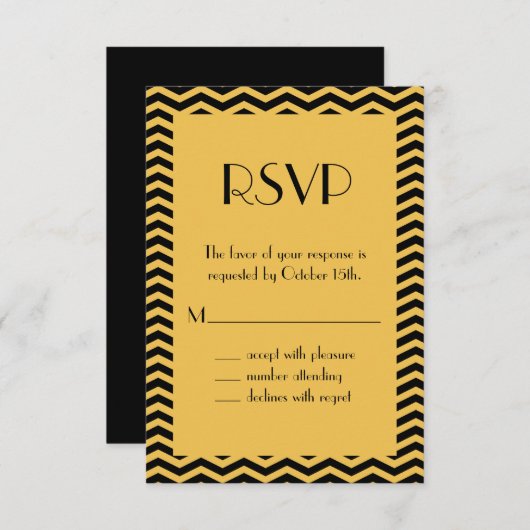 Art Deco RSVP (Voorkant / Achterkant)