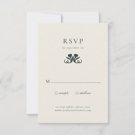 Art Deco RSVP Behuizing Kaart (Voorkant)