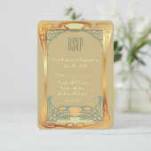 Art Deco RSVP ~ Gatsby geïnspireerd (Staand voorkant)