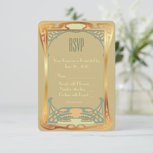 Art Deco RSVP ~ Gatsby geïnspireerd (Staand voorkant)