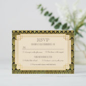 art deco rsvp kaart (Staand voorkant)