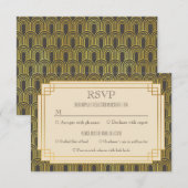 Art deco rsvp kaart (Voorkant / Achterkant)