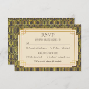 Art deco rsvp kaart