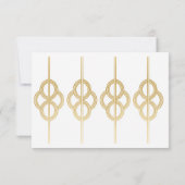 Art Deco RSVP-kaarten 1920's Goud Wit Reactie RSVP Kaartje (Achterkant)