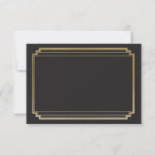 Art Deco RSVP-kaarten 1920's Goud Zwart Reactie Kaart (Achterkant)