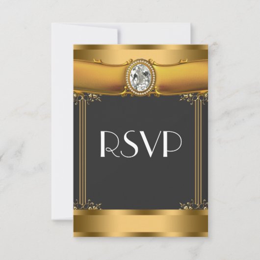 Art Deco RSVP Kaartje (Voorkant)