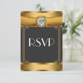 Art Deco RSVP Kaartje (Staand voorkant)