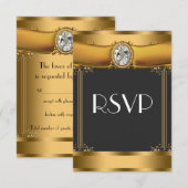 Art Deco RSVP Kaartje (Voorkant / Achterkant)