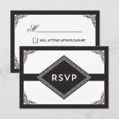 Art Deco RSVP Kaartje (Voorkant / Achterkant)