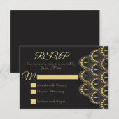  Art Deco RSVP Kaartje (Voorkant / Achterkant)