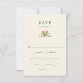 Art Deco RSVP met Maaltijden Behuizing Kaart (Voorkant)