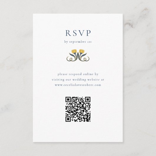  Art Deco RSVP met QR-code Behuizing Kaart (Voorkant)