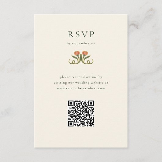  Art Deco RSVP met QR-code Behuizing Kaart (Voorkant)