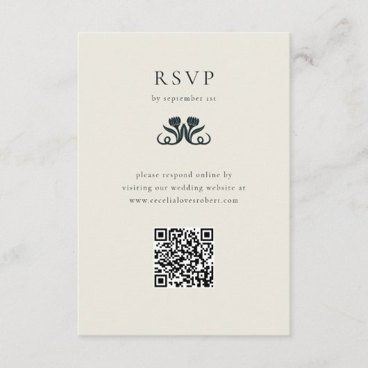  Art Deco RSVP met QR-code Behuizing Kaart (Voorkant)