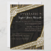 Art Deco Rustieke Gouden Romantiek Verlovingsring Kaart (Achterkant)