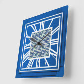 Art Deco, saffierblauw Vierkante Klok (Hoek)