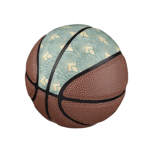 , art deco, sage Green, crème, elegant, chic, mod Basketbal (Schuin)