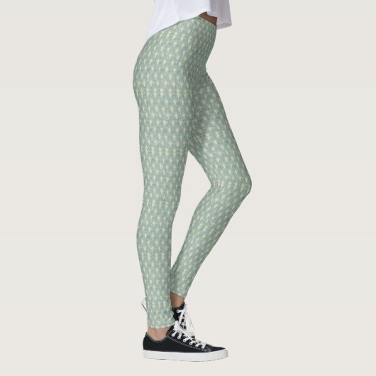 , art deco, sage Green, crème, elegant, chic, mod Leggings (Rechts)