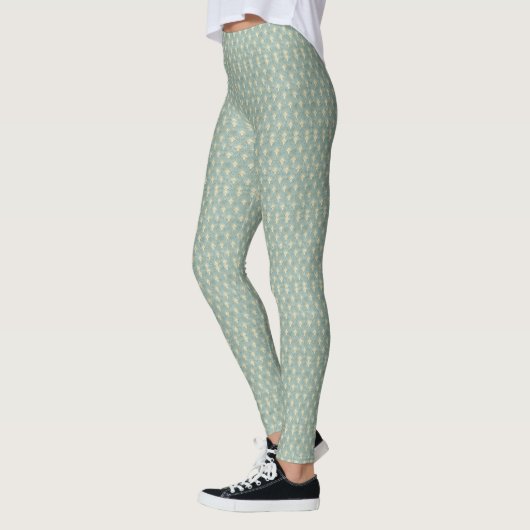 , art deco, sage Green, crème, elegant, chic, mod Leggings (Links)