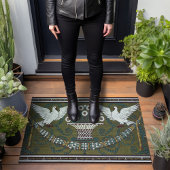 Art Deco Sage Green Doves van Walter Crane Deurmat