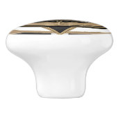 Art Deco Sailing Boat Black White Gold Nautical Keramische Knop (Zijkant)