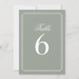 Art Deco Salie Groene Tafel Nummer Kaart