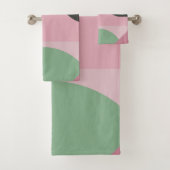 Art Deco Samenstelling Roze en Groen #1 Bad Handdoek (Insitu)
