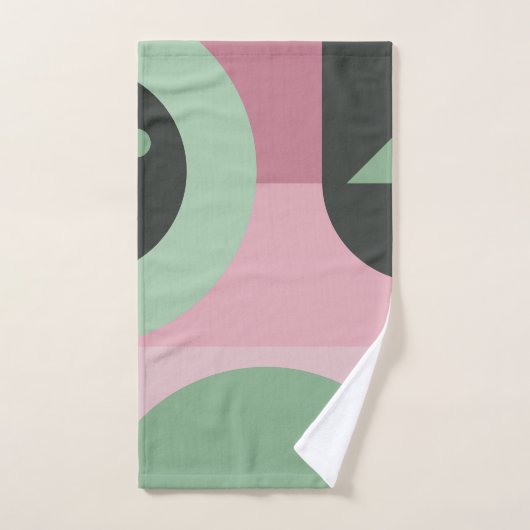 Art Deco Samenstelling Roze en Groen #1 Bad Handdoek (Handdoek)