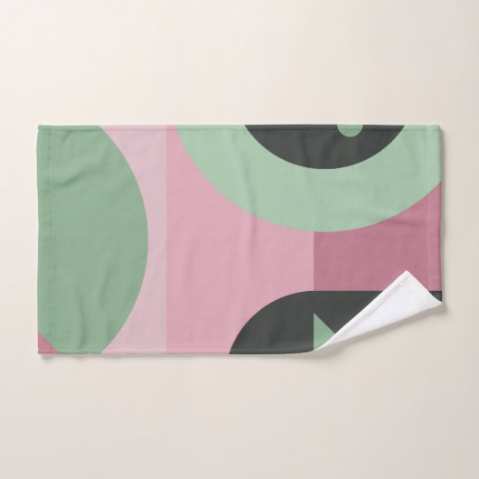 Art Deco Samenstelling Roze en Groen #1 Bad Handdoek (Handdoek)