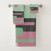 Art Deco Samenstelling Roze en Groen #2 Bad Handdoek (Insitu)