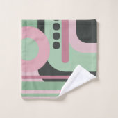 Art Deco Samenstelling Roze en Groen #2 Bad Handdoek (Wasdoekje)