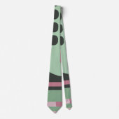 Art Deco Samenstelling Roze en Groen #2 Stropdas (Voorkant)
