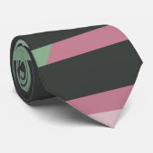 Art Deco Samenstelling Roze en Groen #3 Stropdas (Opgerold)