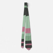 Art Deco Samenstelling Roze en Groen #3 Stropdas (Achterkant)