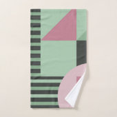Art Deco Samenstelling Roze en Groen #4 Bad Handdoek (Handdoek)
