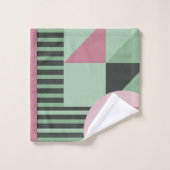 Art Deco Samenstelling Roze en Groen #4 Bad Handdoek (Wasdoekje)
