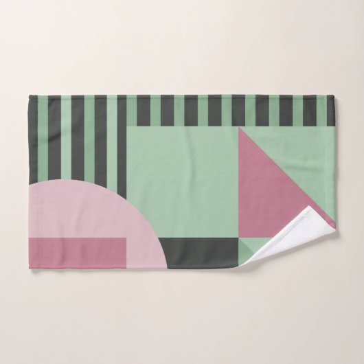 Art Deco Samenstelling Roze en Groen #4 Bad Handdoek (Handdoek)