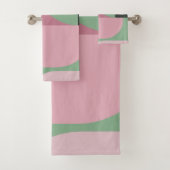 Art Deco Samenstelling Roze en Groen #5 Bad Handdoek (Insitu)