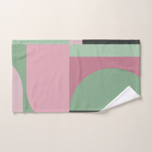 Art Deco Samenstelling Roze en Groen #5 Bad Handdoek (Handdoek)