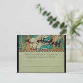 Art Deco Santa aan de hemel Feestdagenkaart (Staand voorkant)